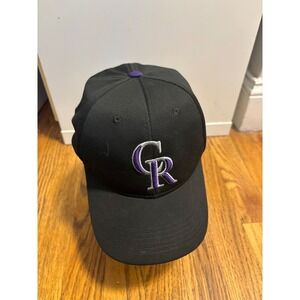 Colorado Rockies MLB Baseball Hat OC Sports Black Purple Adjustable‎ OSFM Cap